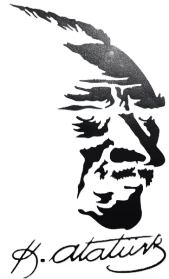 Ce-Ka Mustafa Kemal Atatürk Resmi ve İmzası (1) Araç Sticker